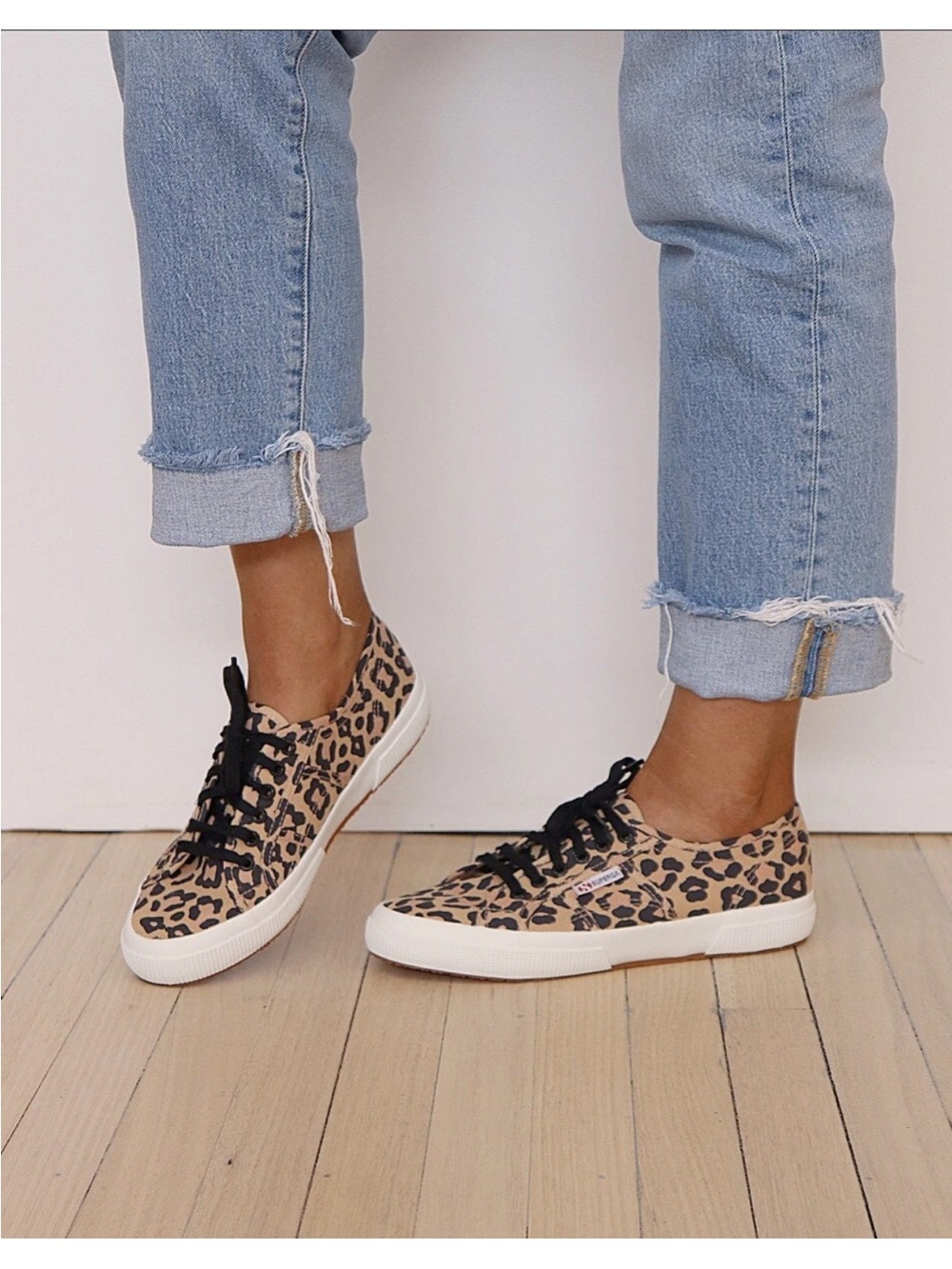 Superga Fantasy Cotu Leopard Print Women's Canvas Sneakers Size 41.5